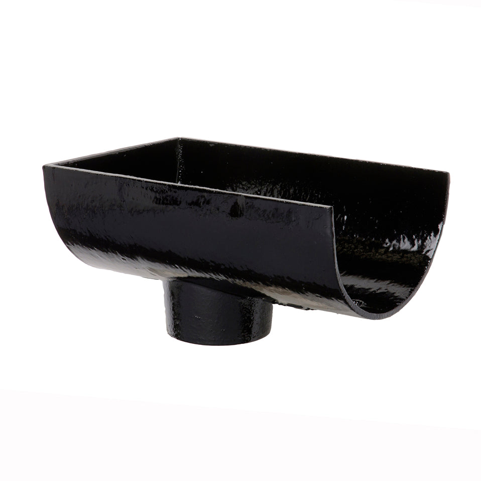 Hargreaves Foundry Premier Cast Iron 65mm Deep Half Round Internal Gutter Dropend