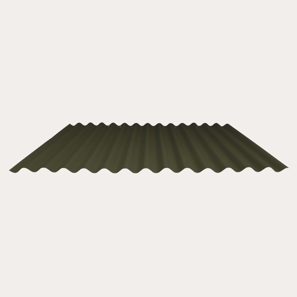 Hornsey Plastisol Coated Corrugated Roofing Sheet (13.5/3”) - Olive Green