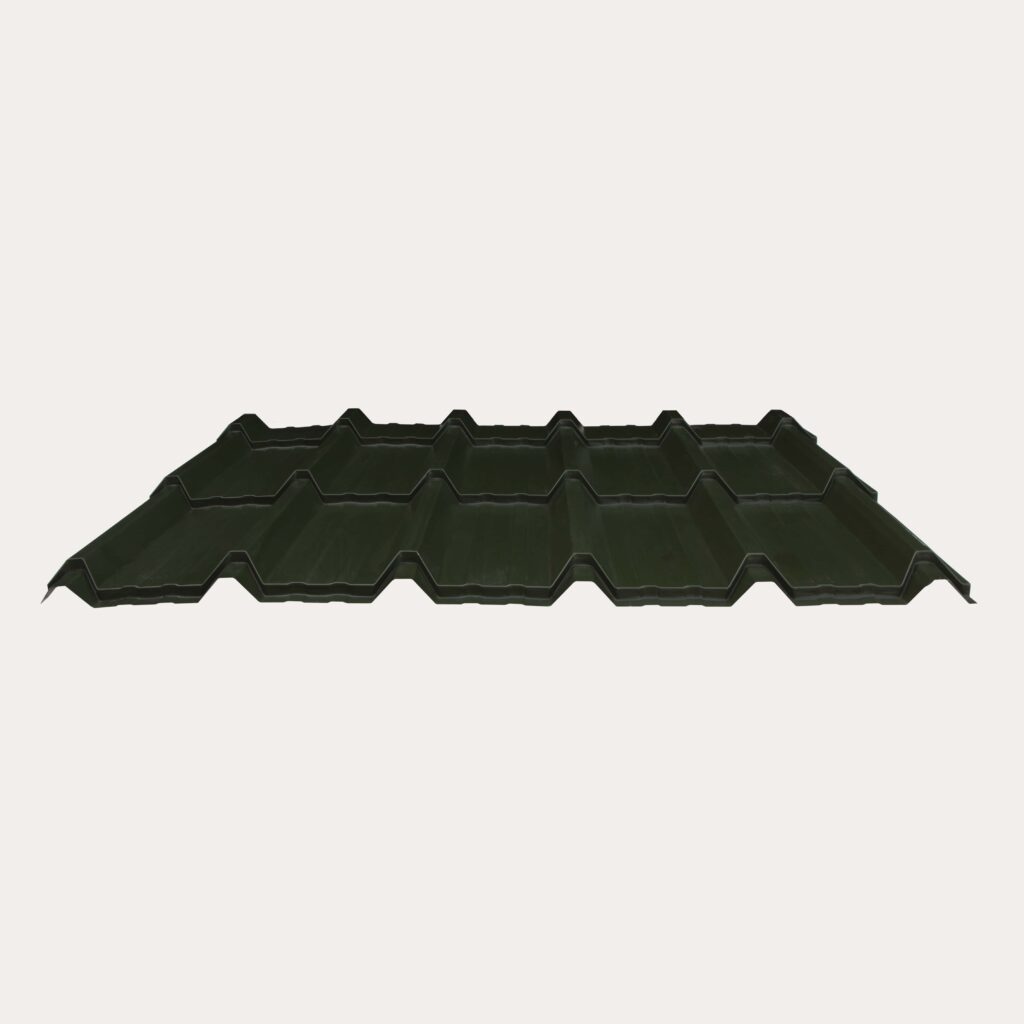 Hornsey Plastisol Coated Box Tile Effect Roofing Sheet (32/1000) - Juniper Green