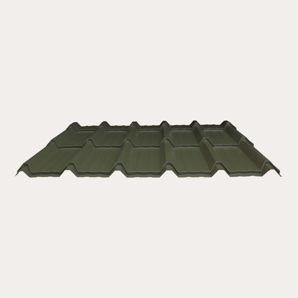 Hornsey Plastisol Coated Box Tile Effect Roofing Sheet (32/1000) - Olive Green