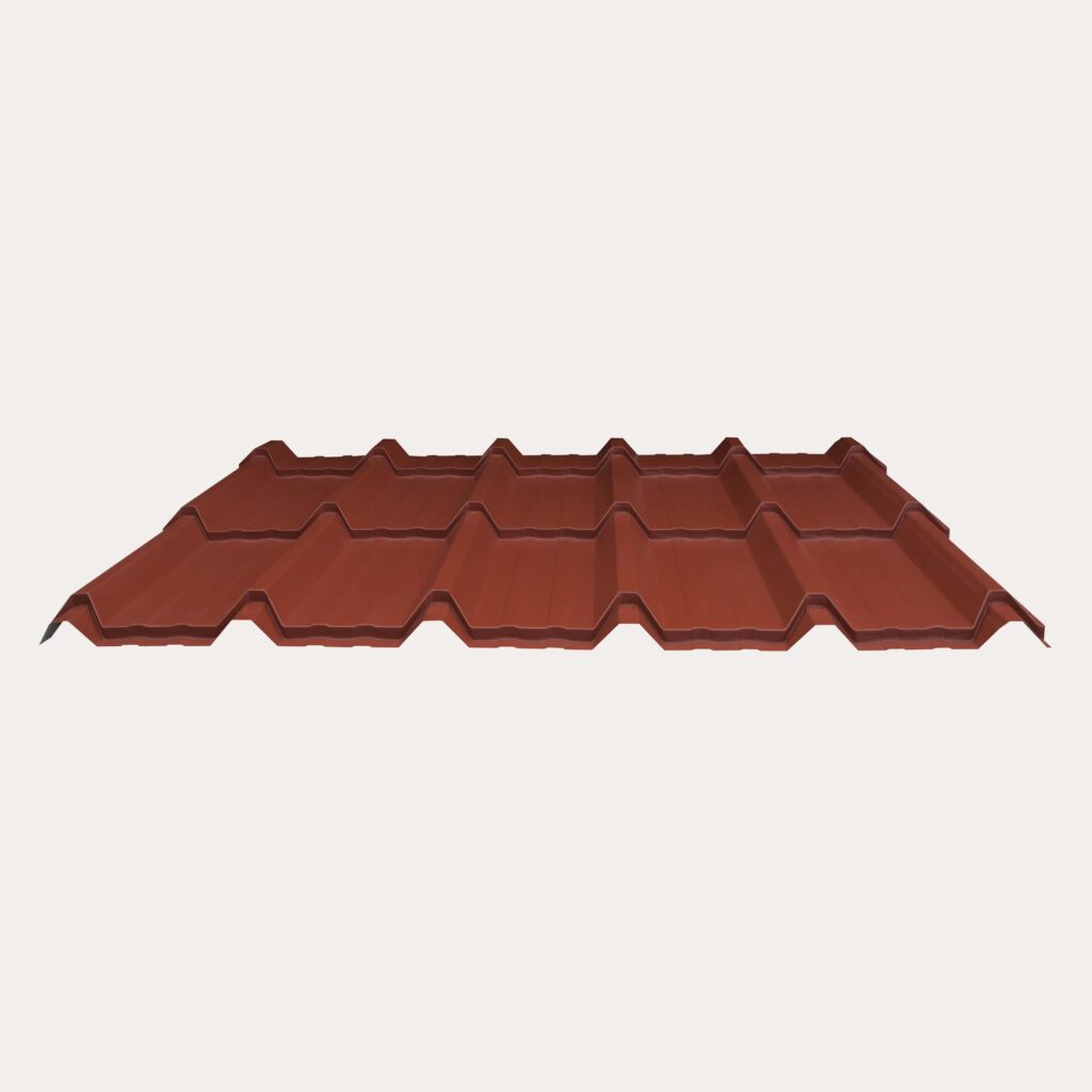 Hornsey Plastisol Coated Box Tile Effect Roofing Sheet (32/1000) - Terracotta Red