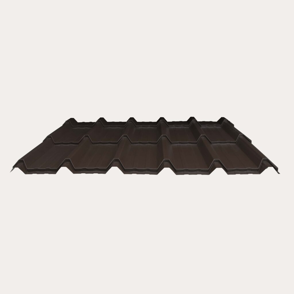 Hornsey Plastisol Coated Box Tile Effect Roofing Sheet (32/1000) - Vandyke Brown