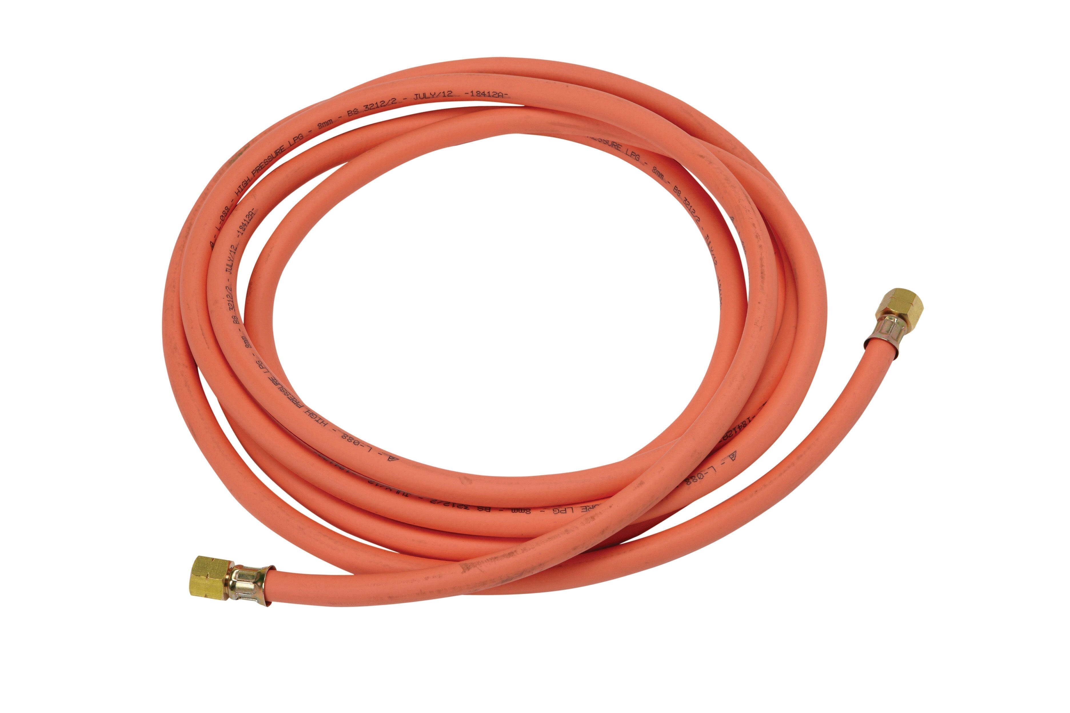 8mm Orange Propane Hose including Crimps and Fittings