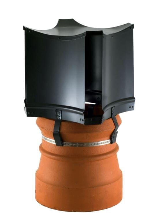 Aerodyne Painted Aluminium Finish Chimney Cowl - Strap Fix Included From Brewer Cowls