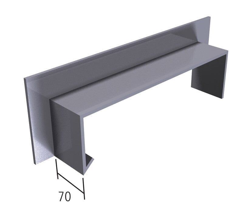 Alutec Black Aluminium Coping Left Hand Stop End Upstand Abutment Piece for Wall