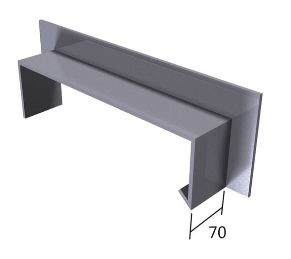 Alutec Black Aluminium Coping Right Hand Stop End Upstand Abutment Piece for Wall