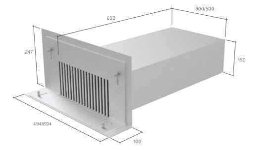 Alutec Elite Aluminium Parapet Chute 300mm x 150mm