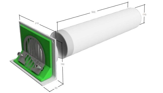 Alutec Elite Aluminium Parapet Outlet 110mm