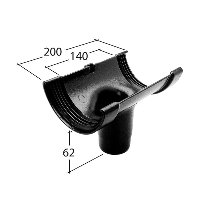 Alutec Evolve Half Round Aluminium Guttering Running Outlet 63mm