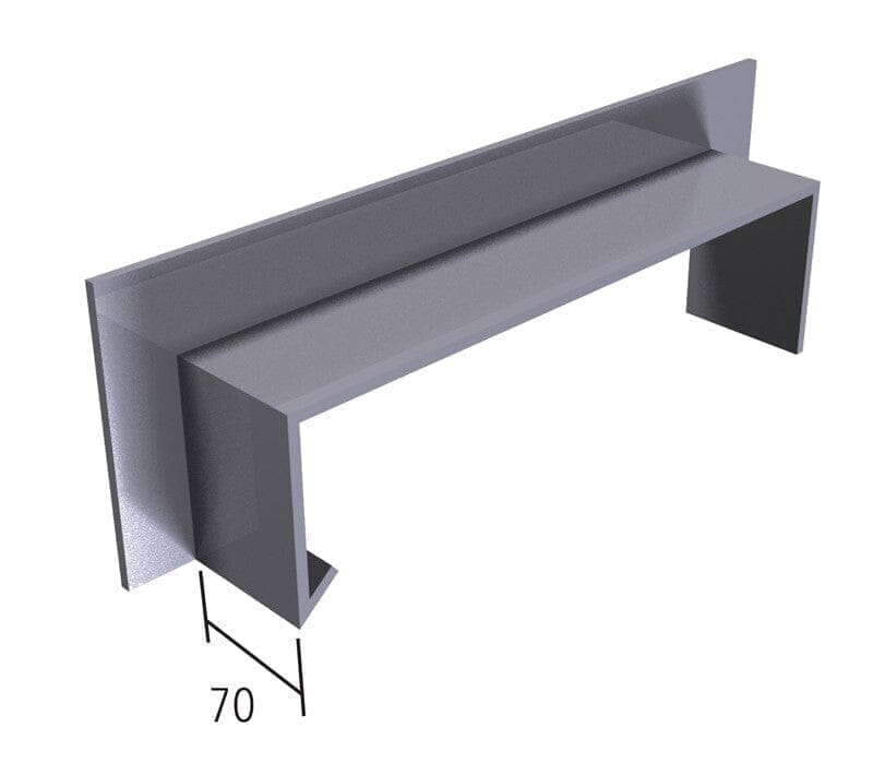 Alutec Grey Aluminium Coping Left Hand Stop End Upstand Abutment Piece for Wall