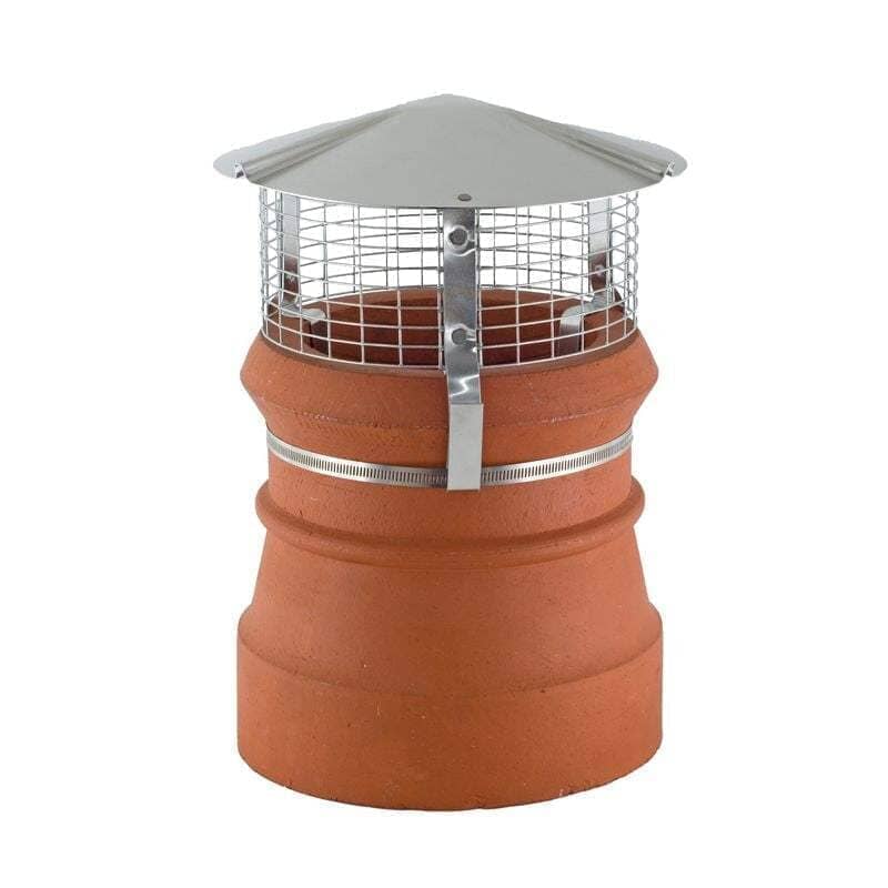 Birdguard Round Aluminium Natural Finish Chimney Cowl For Gas - Strap Fix (150mm - 240mm)