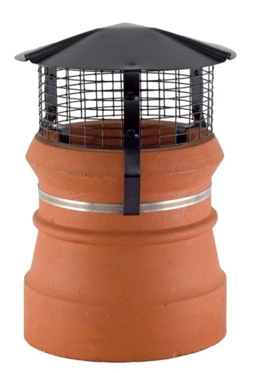 Birdguard Round Painted Aluminium Finish Chimney Cowl For Gas - Strap Fix ( 150mm - 240mm)