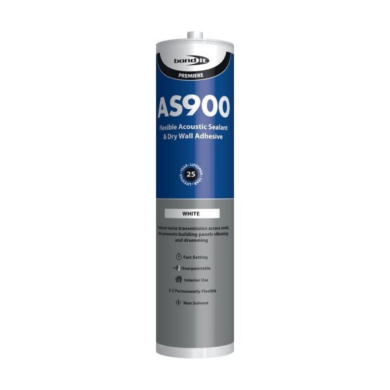 Bond-It AS900 Acoustic Acrylic Sealant & Dry Wall Adhesive - White - 900ml (Box of 12)