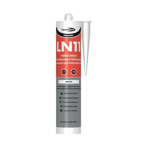 Bond-It LN11 Fire Screen Silicone Sealant - White - 310ml (Box of 12)