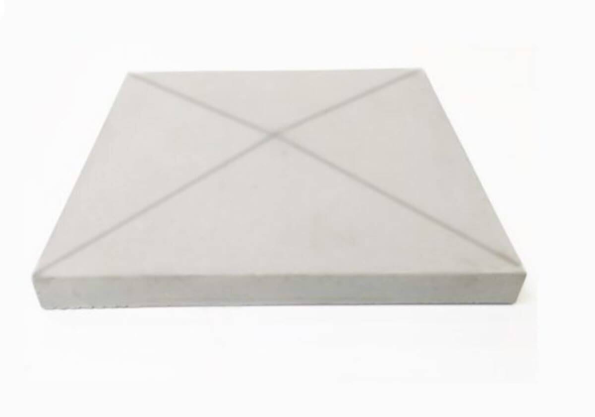 Castle Composites 4 Way Weathered Concrete Coping Pier Cap - Light Grey - 370mm x 370mm