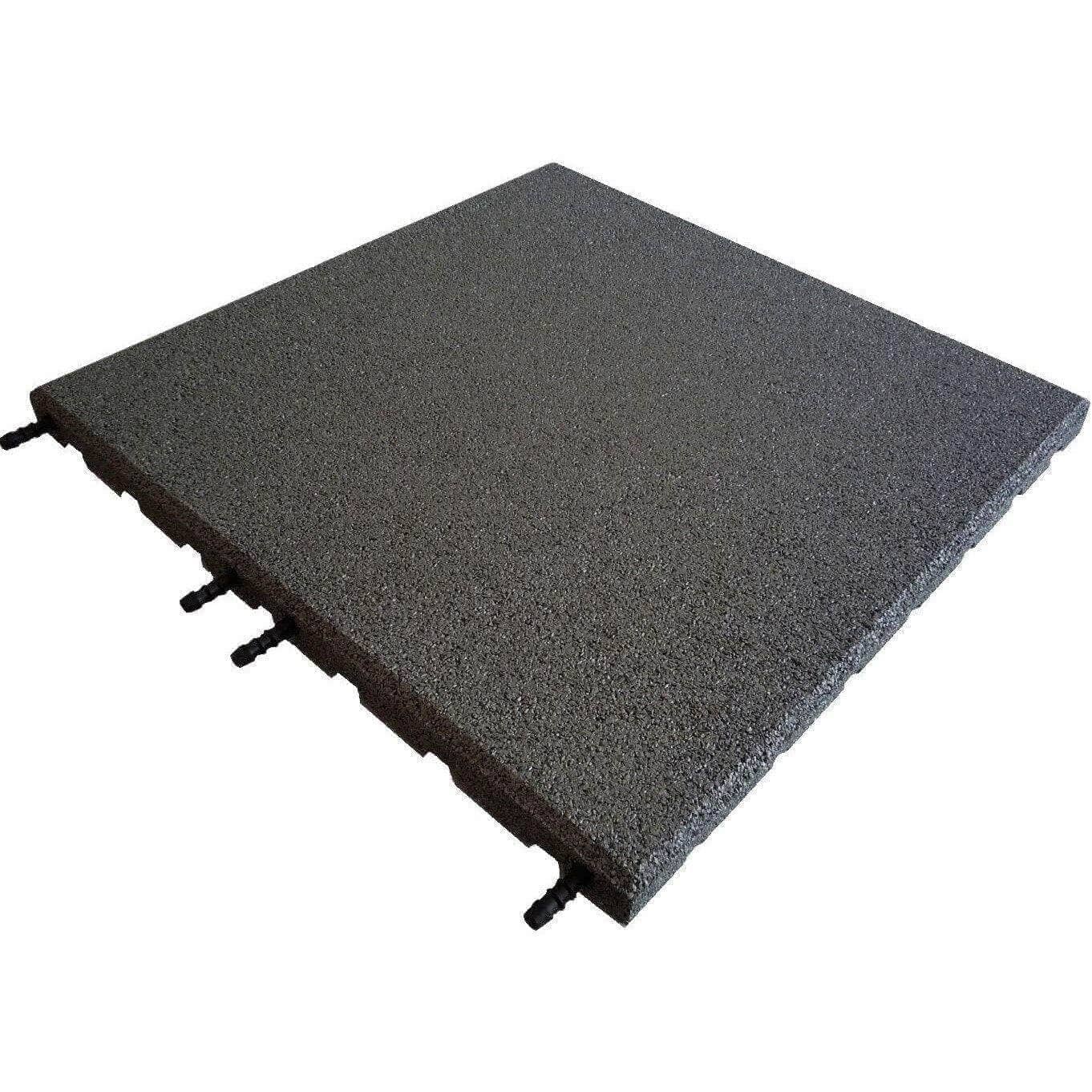 Castleflex Interlocking Rubber Promenade Tiles 500mm x 500mm - Charcoal Grey