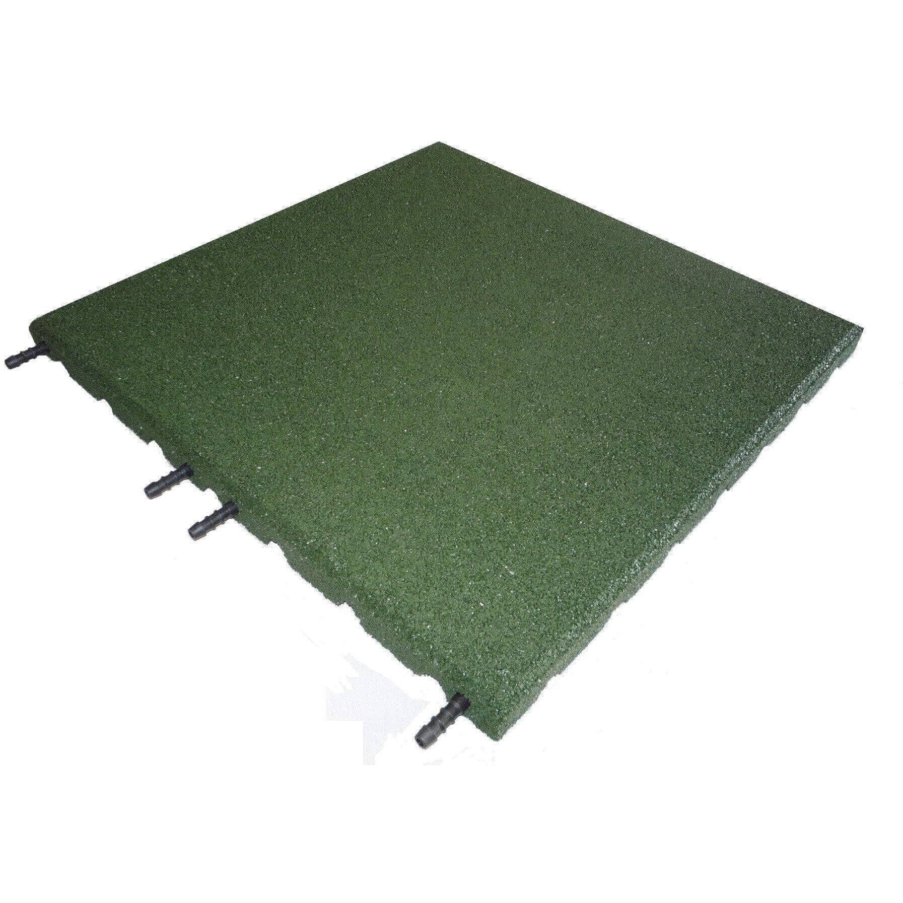 Castleflex Interlocking Rubber Promenade Tiles 500mm x 500mm - Forest Green