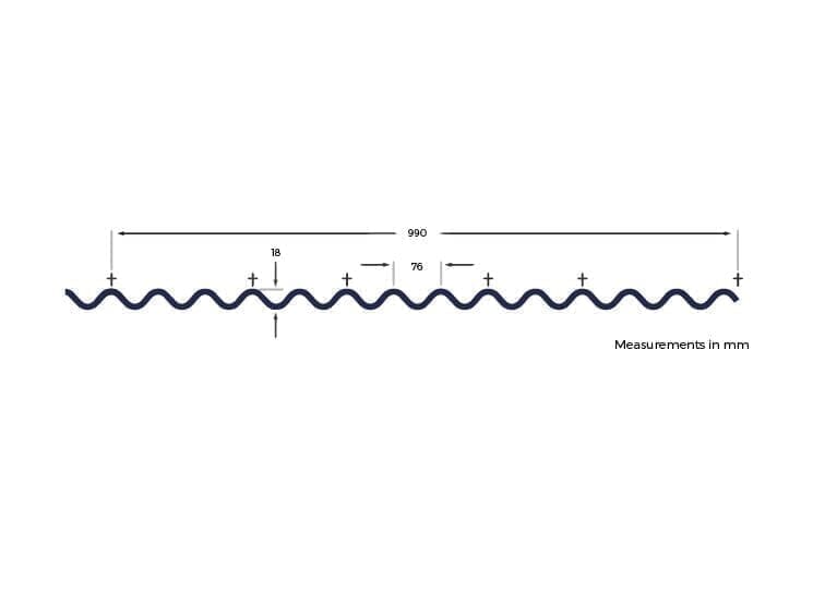 Cladco 13/3 Profile Polyester Paint Coated 0.7mm Corrugated Metal Roofing Sheets