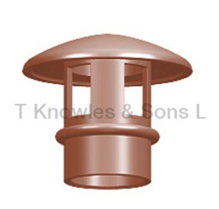 Clay Large Mushroom Push-In Hood Chimney Pot