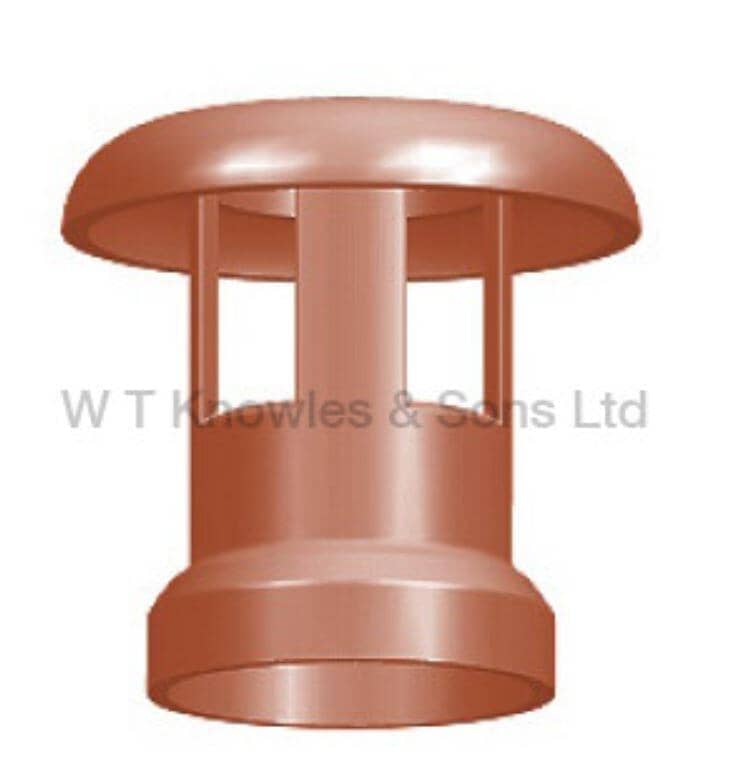 Clay Large Mushroom Push-On Top Chimney Pot