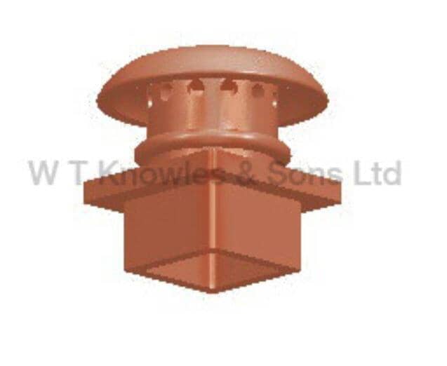 Clay Mushroom Hood Square Base Flanged Redundant Chimney Pot