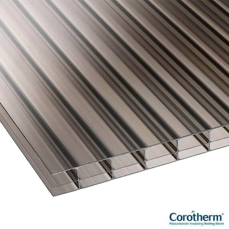 Corotherm Bronze 16mm Triplewall Polycarbonate Roof Sheet