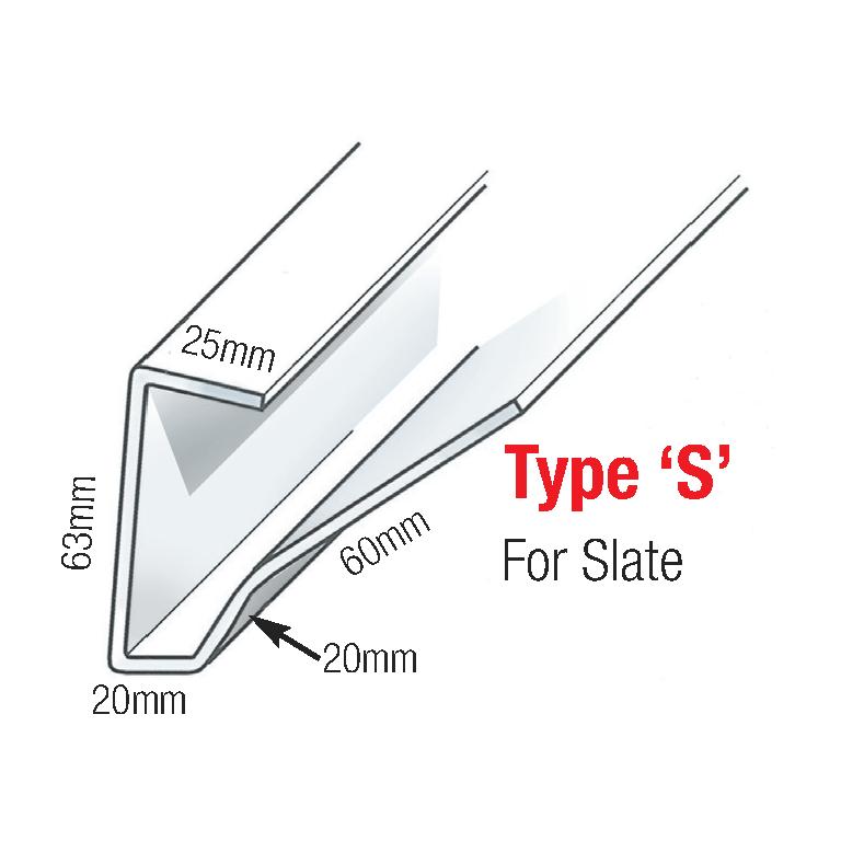 European Plastics PVC Continuous Dry Verge 'S' Type for Slate