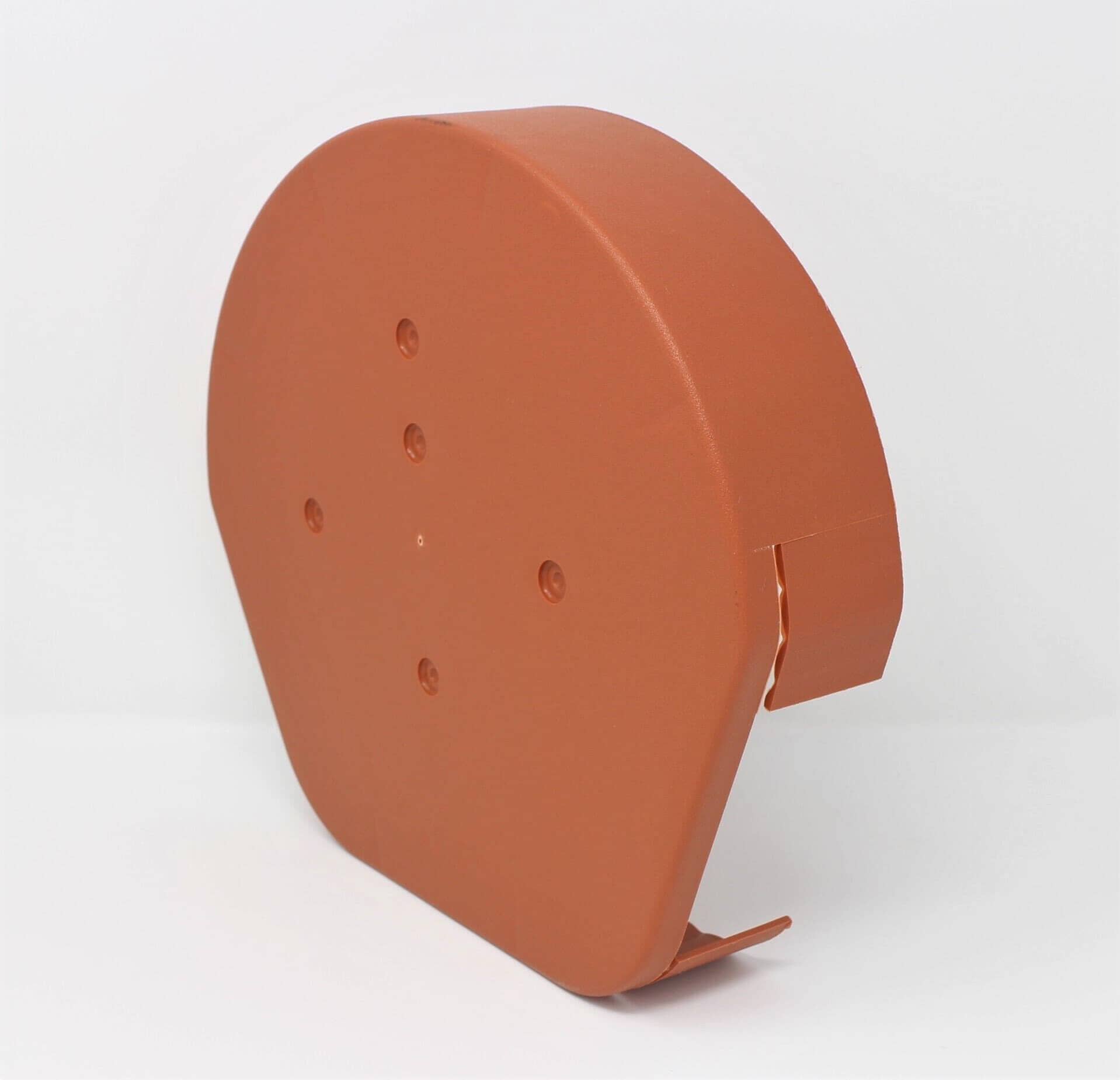 European Plastics Uni-Verge Half Round Ridge End Cap - Terracotta