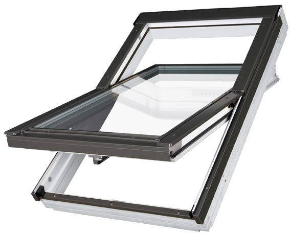 FAKRO Manually Operated Centre Pivot Highly Energy Efficient White Painted Pitched Roof Window