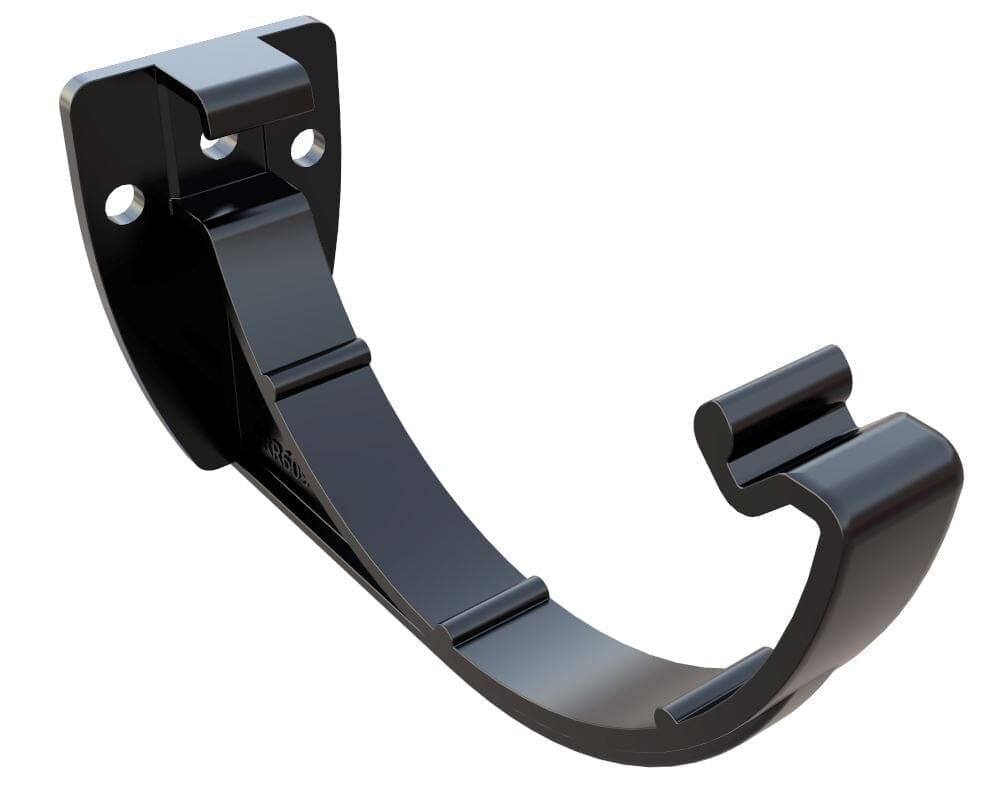 Freeflow 112mm Half Round Style Plastic Guttering Fascia Bracket - Black