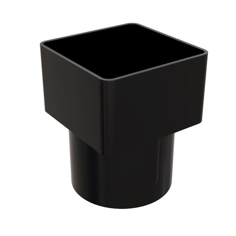 Freeflow Plastic Square to Round Pipe Adaptor - Black