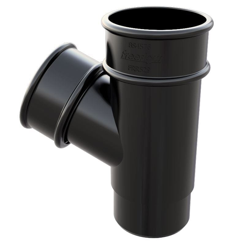 Freeflow Round Plastic Downpipe 112 Degree Branch - Black