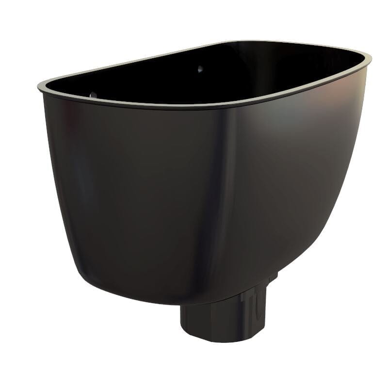 Freeflow Round Plastic Downpipe Hopper - Black