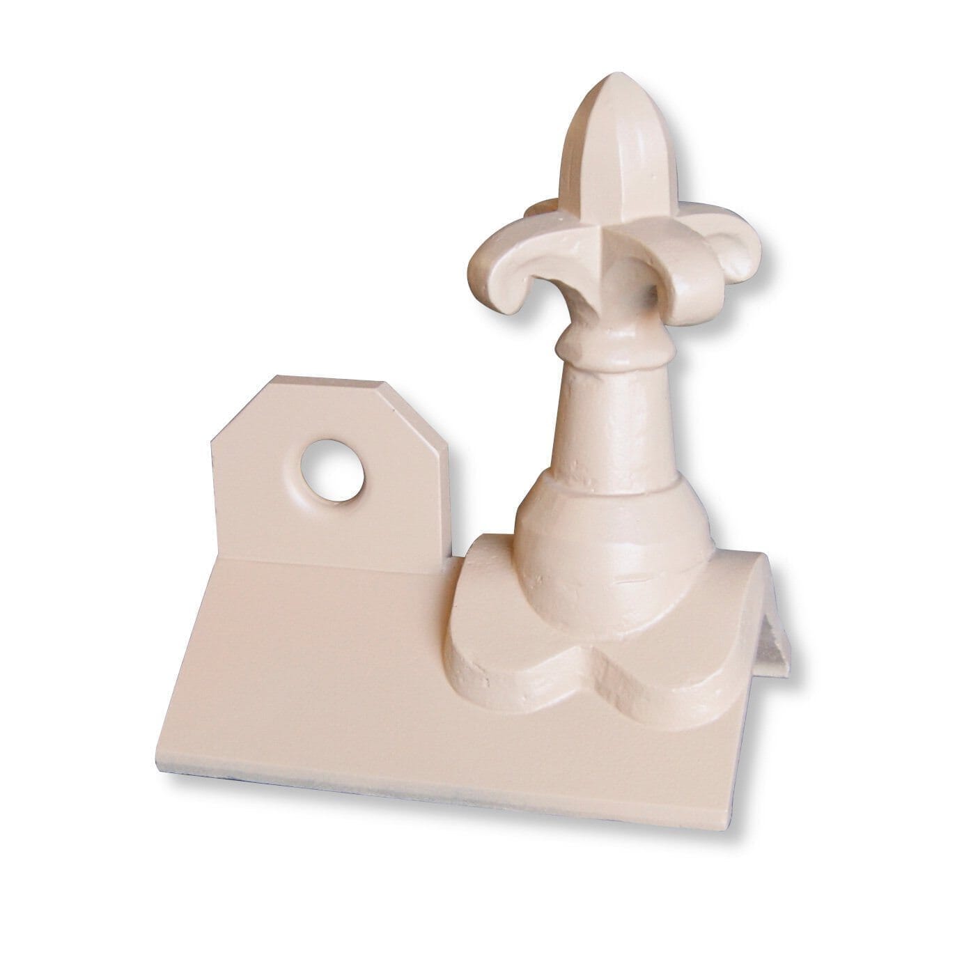 GRC Concrete Fleur de lys Low Profile 3 Hole Crested Ridge Tile Finial