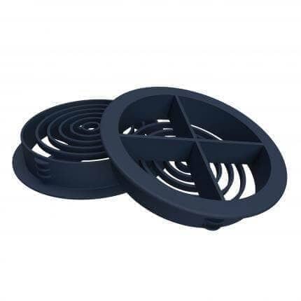 Manthorpe Circular Soffit Vent Blue/Black (Anthracite) - Pack of 50