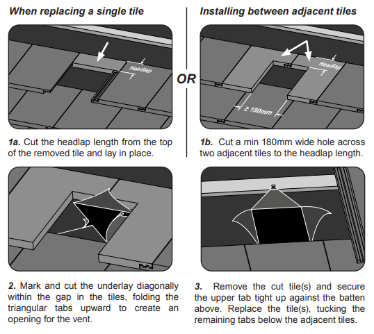 Manthorpe Universal Cowled Roof Tile Vent - Grey