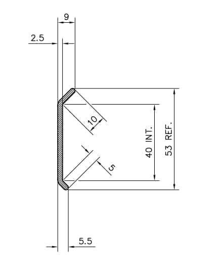 Paptrim GRP Termination Bar for Felt - Black - 2.5m