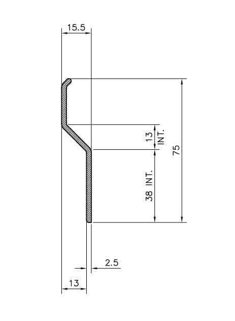 Paptrim GRP Termination Bar for Felt/Asphalt - Black - 2.5m