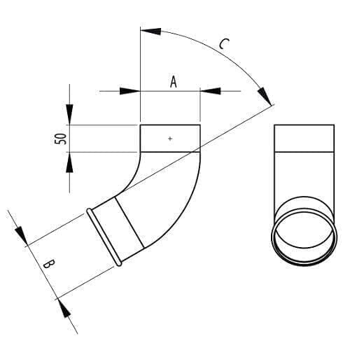 RoofArt Black Steel Guttering Downpipe Shoe 100mm