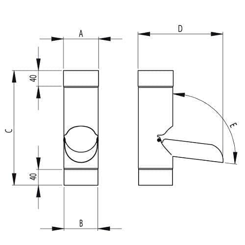 RoofArt Black Steel Guttering Rainwater Diverter 100mm