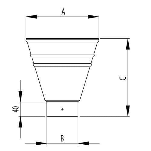 RoofArt Black Steel Guttering Round Hopper 100mm