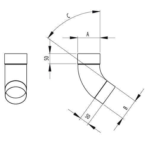 RoofArt Galvanised Steel Guttering 60° Pipe Bend 100mm