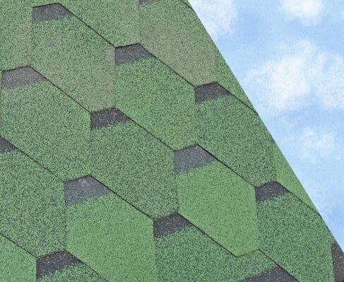 Roofing Supplies Hexagonal Bitumen Shingles - Shadowed Green (2.4m2)