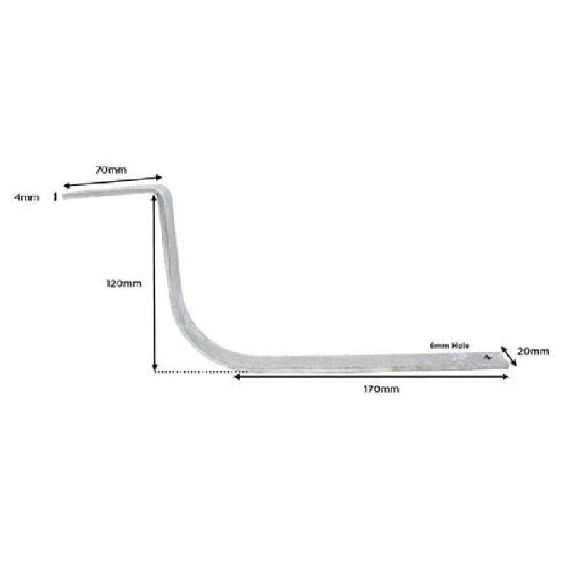 Samac Galvanised Half Round Guttering Bracket for Snowguards - 150mm