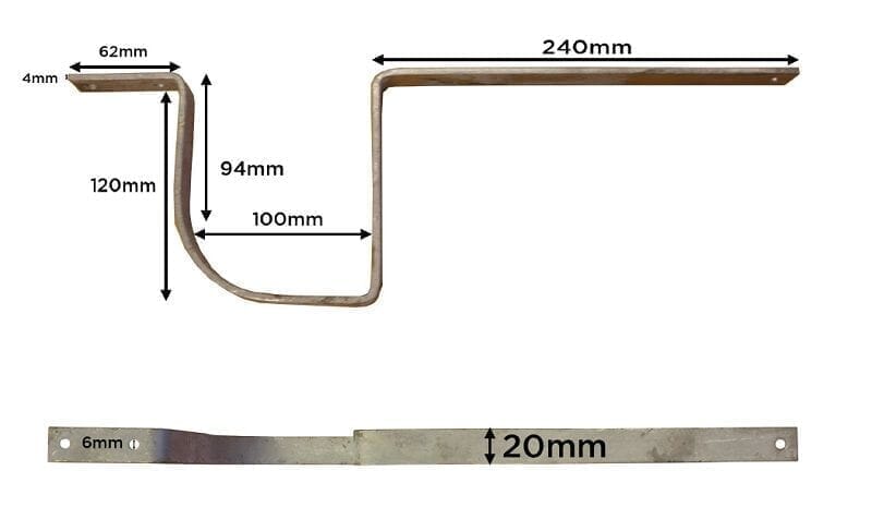 Samac Ogee Bracket for Snowguards - 225mm