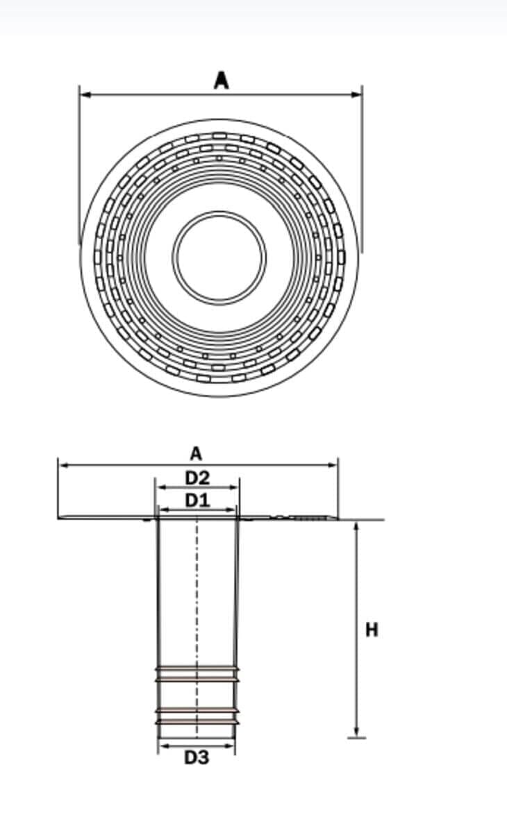 TPE Rainwater Outlet to suit a 110mm Pipe