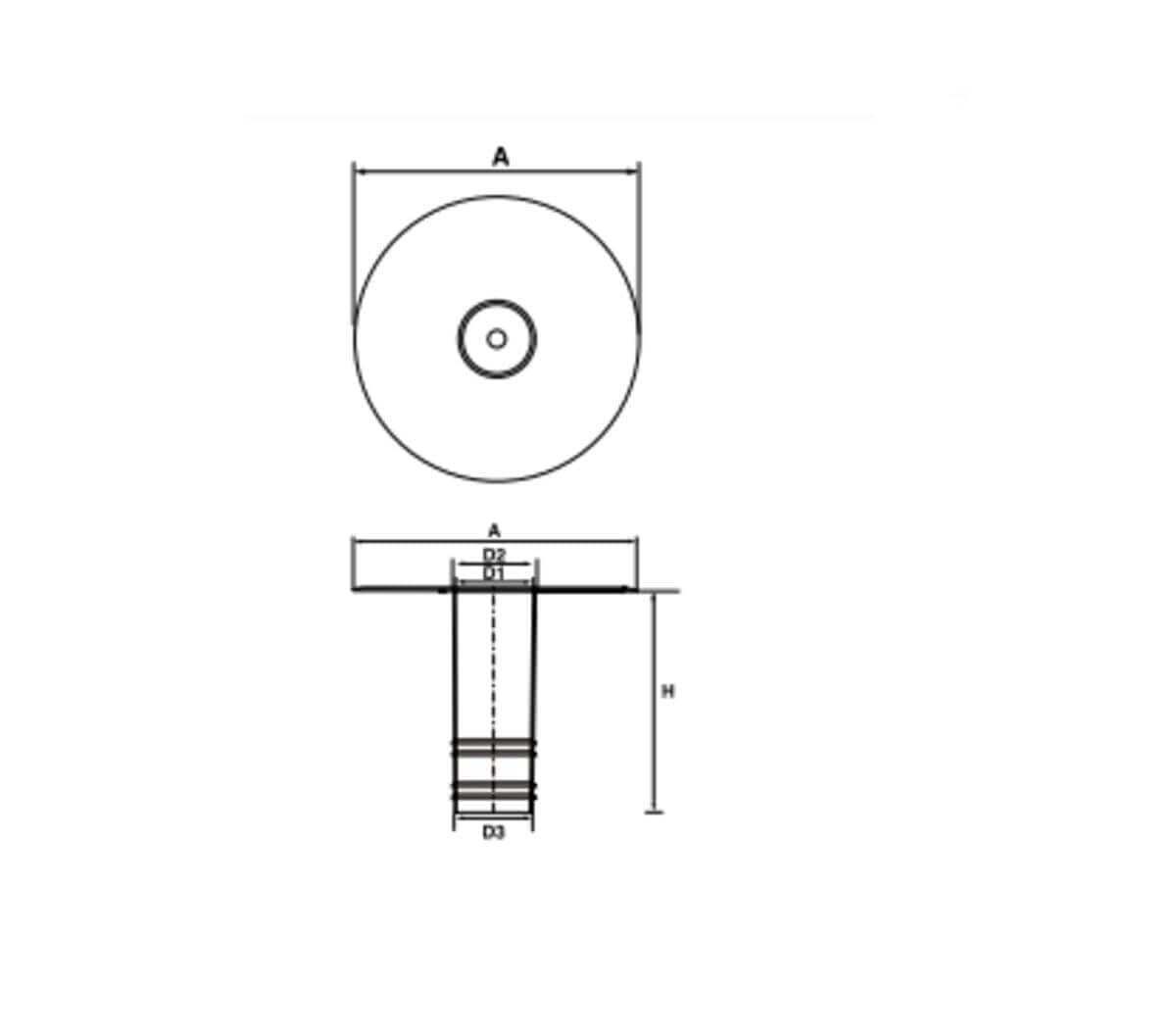 TPO Rainwater Outlet to suit a 100mm Pipe