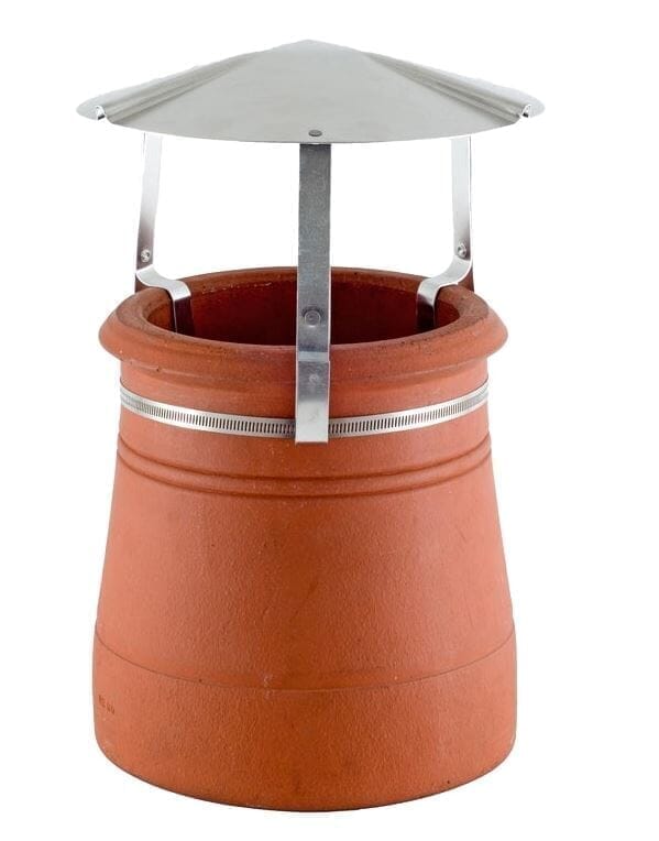 Traditional Raincap Aluminium Chimney Cowl for Solid Fuel - Strap Fix (150mm - 240mm)