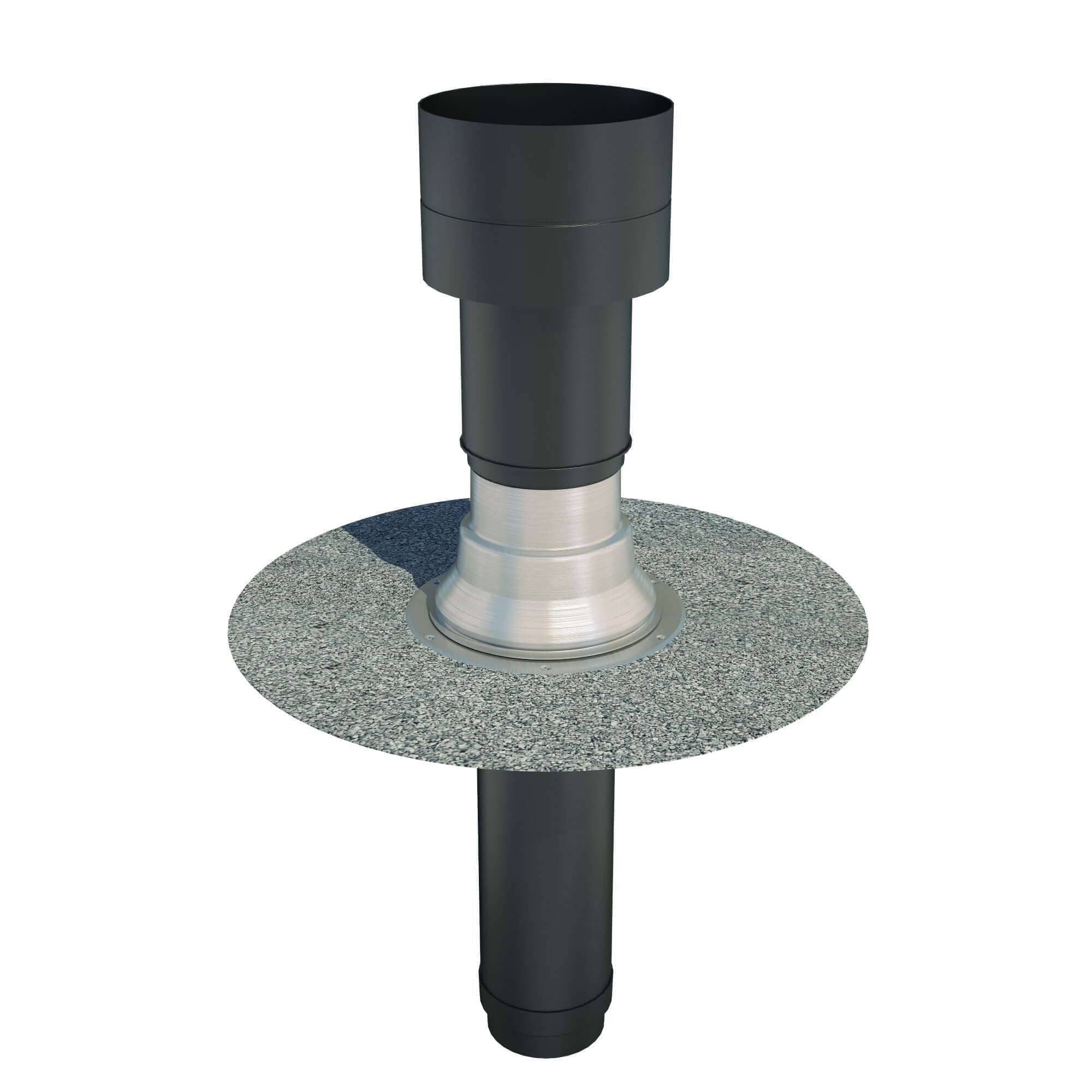 Ubbink OFT-1 Flat Roof Vent/Terminal for Bitumen - 131mm