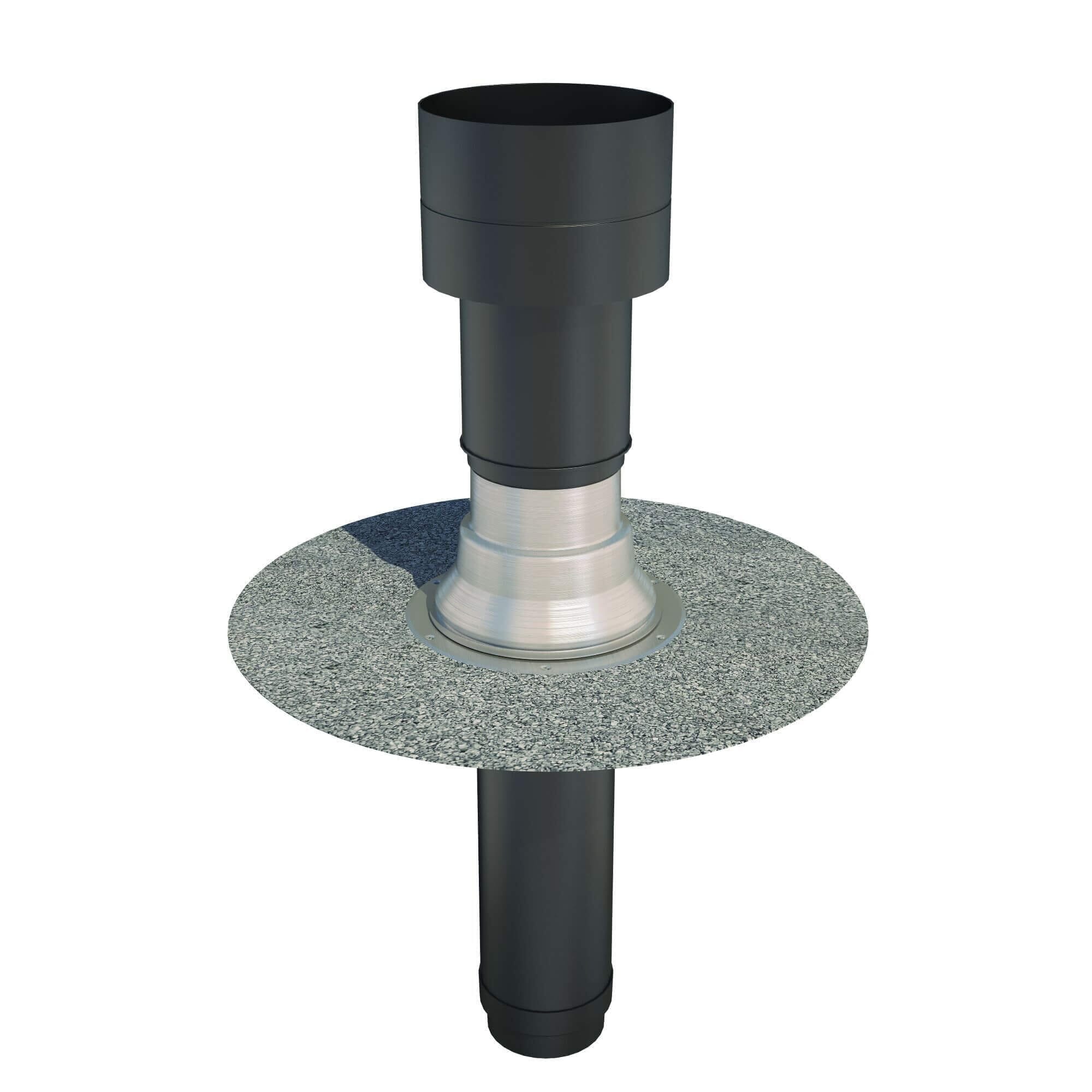 Ubbink OFT-1 Flat Roof Vent/Terminal for Bitumen - 166mm